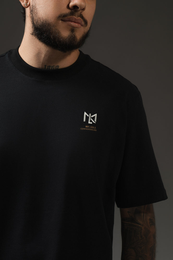 Camiseta Oversize Bordada color Negro
