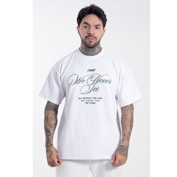 Camiseta Oversize Bordada Tela Premiun Blanca