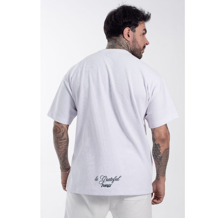 Camiseta Oversize Bordada Tela Premiun Blanca