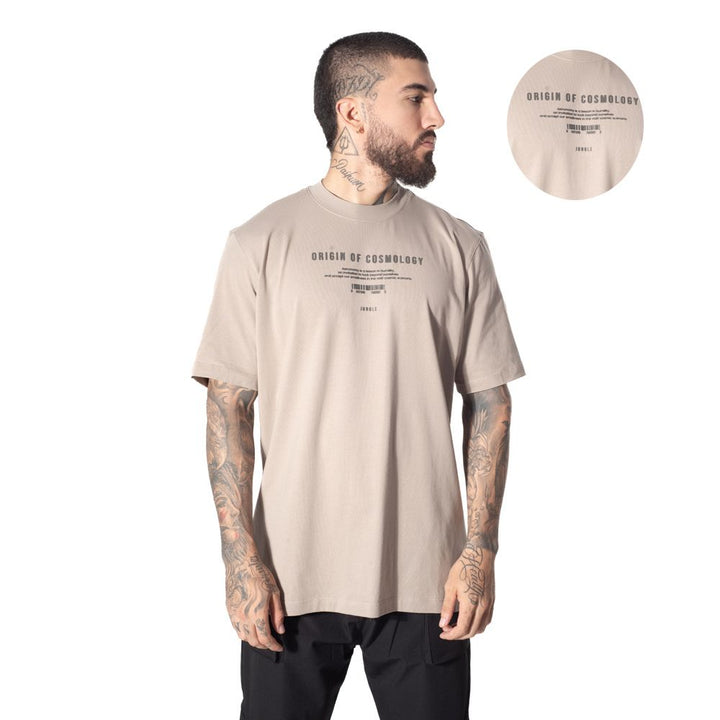 Camiseta Oversize Estampada Café Claro