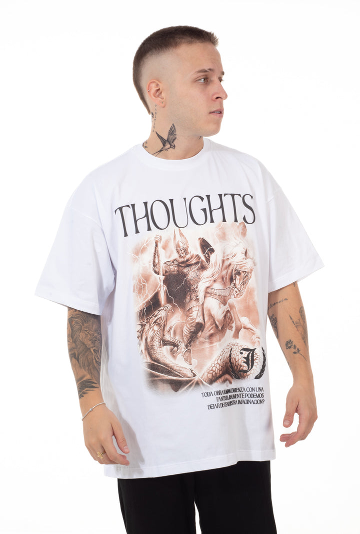 Camiseta Oversize Estampada Blanca