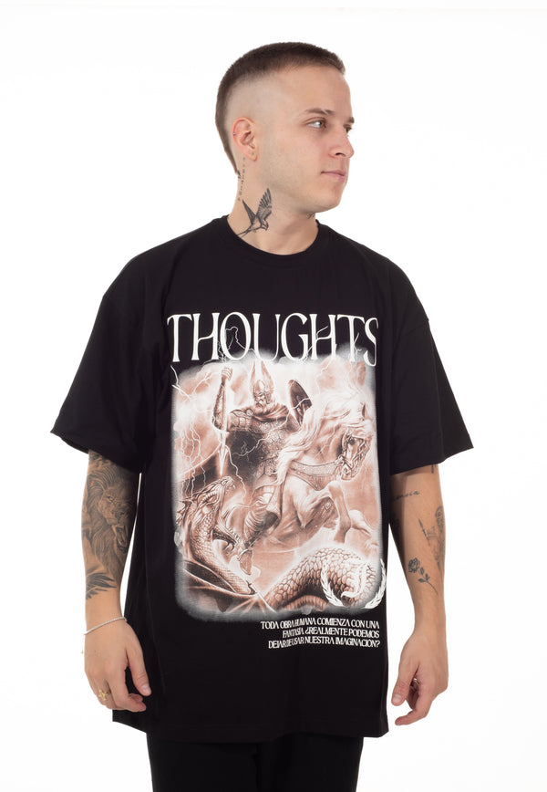 Camiseta Oversize Estampada Negro