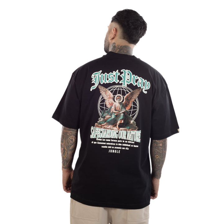 Camiseta Oversize Etampada Negro