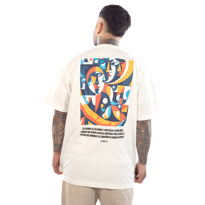Camiseta Oversize Con estampado artistico