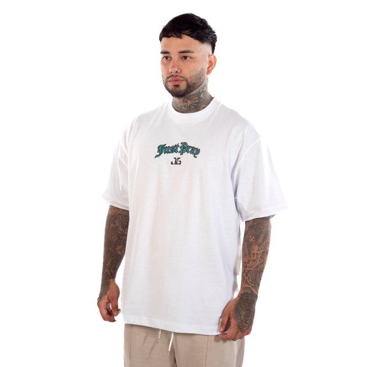 Camiseta Oversize Etampada Blanca