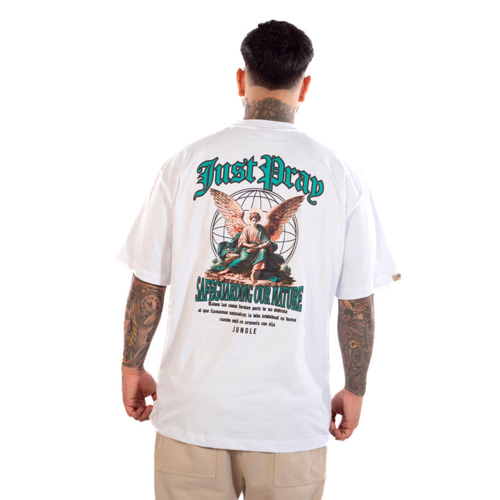 Camiseta Oversize Etampada Blanca